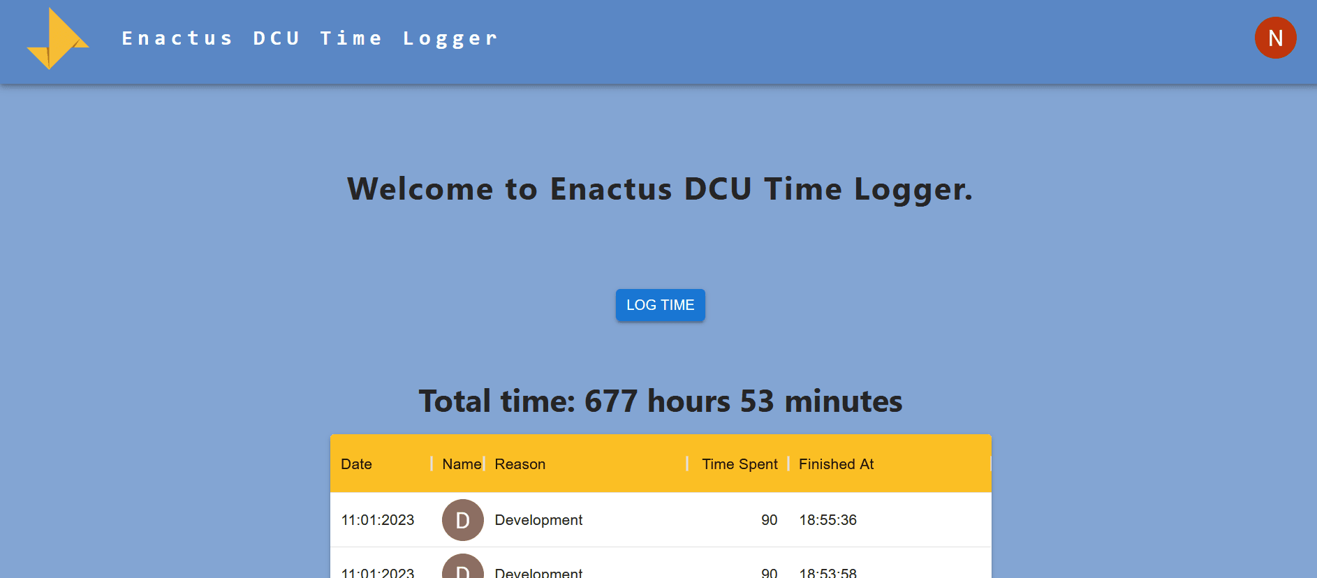 Enactus DCU Timelogger